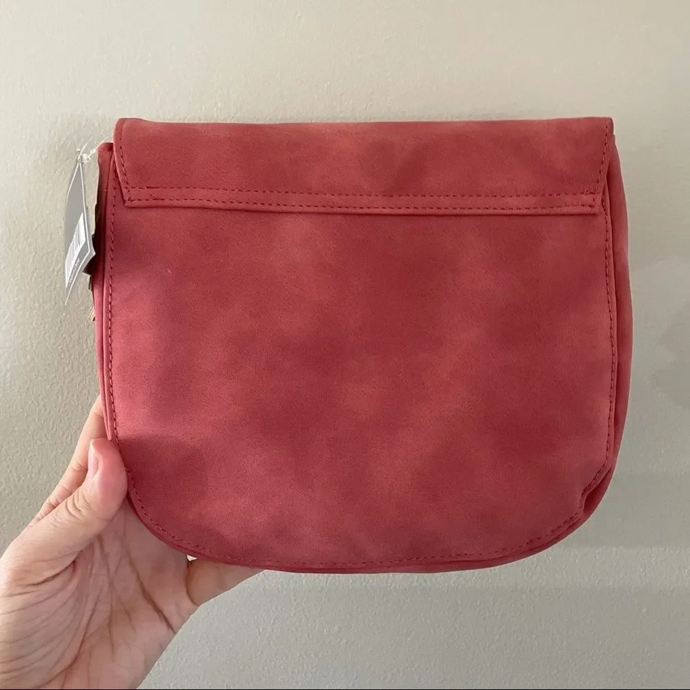 NWT Suede Zippered Cosmetic Bag Toiletry Pouch